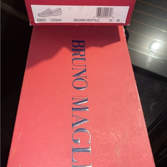 Bruno Magli Cesar brown reptile hard bottom loafers - Picture 6 of 7